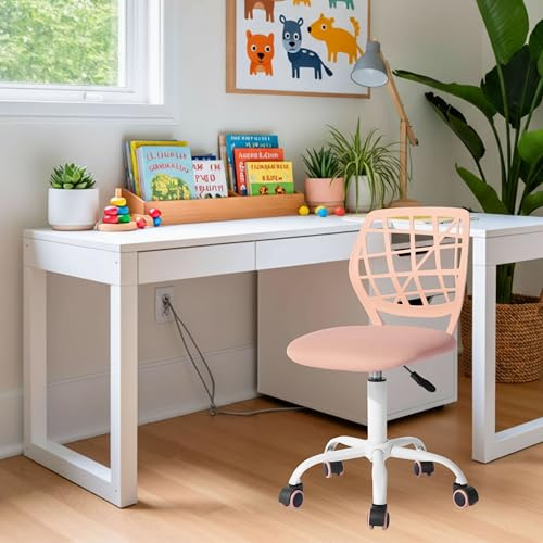 FurnitureR Silla Infantil Regulable en Altura para Escritorio, Silla ergonómica con Respaldo y reposabrazos, Silla giratoria con 5 Ruedas, para niños de 3 a 10 años, soporta hasta 100 kg