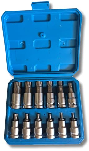 Maletín 12 llaves XZN Spline con vaso CRV M4 M5 M6 M7 M8 M9 M10 M12 M14 M16 M18 M20 con maletín de almacenaje resistente