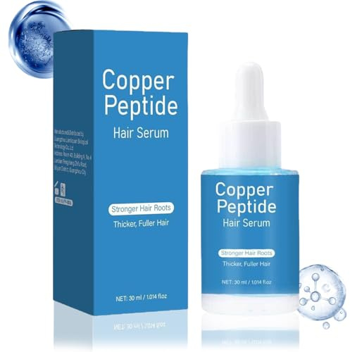 Copper Peptide Serum for Hair Growth, Hair Loss Tre/atment for Men & Women, Reduces Hair Loss, Promotes Regrowth, Repair Damaged Hair, Nourishing Scalp Care, 30ml
