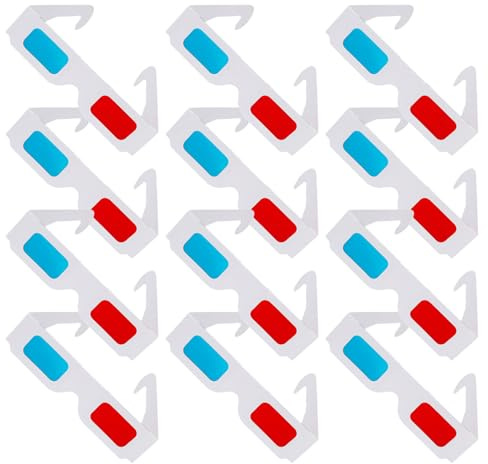 BUGUUYO 90 Piezas Gafas de Papel Rojo y Azul Unidades Desechables para Películas Casa y Fiestas Marco Blanco Ligero y Tecnología Anaglifo para Efectos Profundos