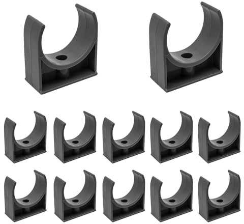 TONGIHS 12 Piezas Abrazadera de Tubo, para Tuberías de Agua, Gris | D.I.3,9 cm, PVC, resistente, resistente al desgaste, impermeable, fácil de instalar, compatible con varios tipos de tuberías