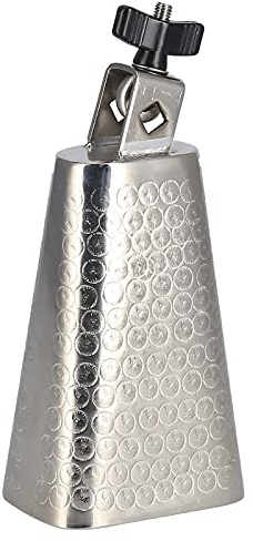 6-Zoll-Kuhglocke aus galvanisiertem Metall, Schlagzeug-Set-Zubehör, Schlaginstrument, Pyramidenform mit für Tanzmusik, silberfarben mit glänzender Oberfläche und ohne Grate