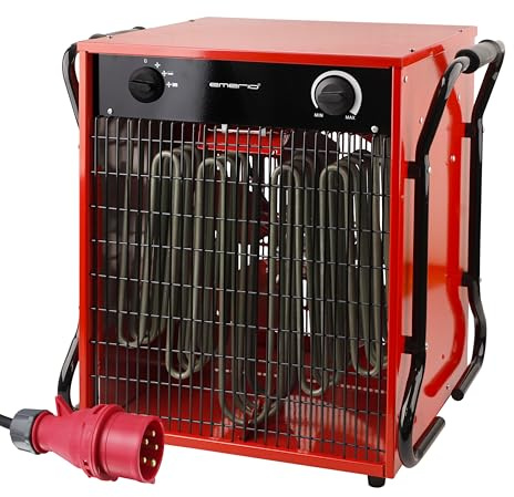 EMERIO FH-117330 Radiateur soufflant, pour pièces jusqu'à 150 m², IP24, courant de puissance 15000 W, élément chauffant en acier inoxydable, 2 niveaux de chaleur, thermostat réglable, protection