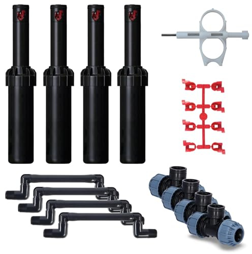 Hunter PGJ-04 Getrieberegner Profi-Installations-Set für Bewässerung (M - 4 Regner)
