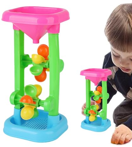 Water Wheel Tower Toy, Sand and Water Mixing Toy, Creative Rotating Windmill Sandbox Game, PP Mill Wheels Kids Beach Toys, Interactive Waters Table Toys, for Boys Girls Summer Activities