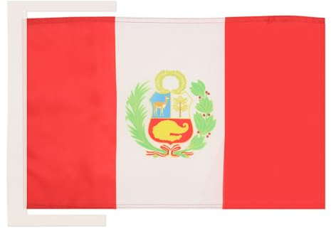 AZ FLAG Bandera de PERÚ 45x30cm - BANDERINA PERUANA 30 x 45 cm cordeles Poliester Ligero