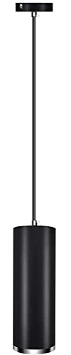 Hobaca GU10 Dia6CM L20CM Anillo de plata Moderno Tubo cilíndrico LED Focos para el techo Luz colgante para la Isla de cocina Comedor barra de la tienda Lámpara colgante Pipe Punto de techo