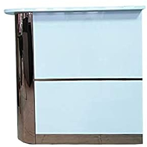 Cris nails - mostrador para tiendas, mesa con cajones para recepción con laterales dorados (izquierda)