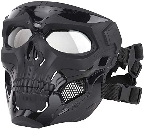 NC Taktische Luftgewehr Verstellbare Schädel Vollgesichtsmaske Mit Brille Geeignet Für CS Paintball Spiel Halloween Rollenspiel Kostüm Party Taktische Maske