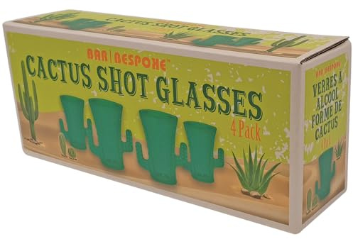 Bar Bespoke Lot de 4 verres à shot cactus