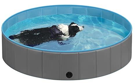 EUGAD Hundepool, Faltbare Hundepools für Große Kleine Hunde 160x30cm PVC Planschbecken,Tragbar Hunde Pool, Anti-Rutsch Hundeplanschbecken, Plantschbecken Schwimmbecken für Hunde Wasserspielzeug