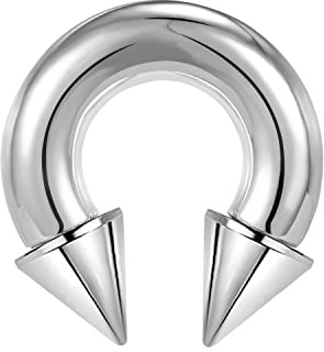 ZS Chirurgenstahl Spike Hufeisen Circular Barbell Ringe, 00G 0G 2G 4G 6G 8G 12G 16G Dick PA Rings, CBR Nasenring Septum Ohr Piercing Körperschmuck