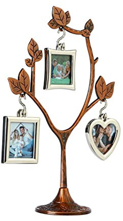 luckxuan Fotorahmen/Bilderrahmen Personalisierte Fotolegierung Rahmenbaumform Bronze Metall Creative Custom 3 Hanging x 2 Bild Zuhause Dekoration Leerrahmen