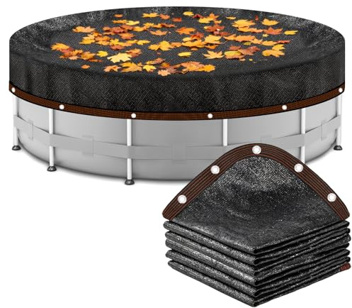 Round Leaf Catching Mesh Tarpaulin Mesh Tarpaulin with Grommets Heavy Duty Garden Sun Protection 18ft (Cover Only)