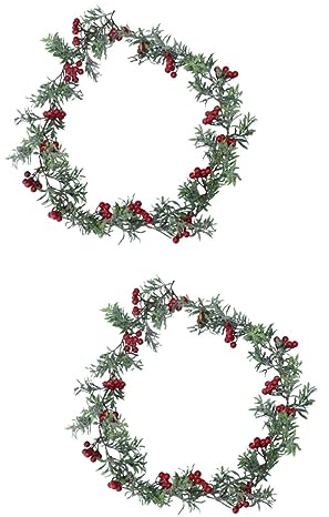 Hemobllo 2stücke Künstlicher Weihnachtszweig Mit Tannenzapfen Dekorative Rattan-hängedekoration Für Festliche Anlässe Für Weihnachten Heimdekoration Und Kreative -Gestaltung