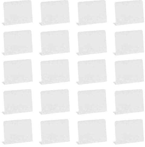 20 Stück Mini Kreidetafeln zum Beschriften, 100 mmx75 mm L-förmige Preisschilder Aufsteller Buffet Schilder Tischplatte für Buffet, Hochzeit, Party (Weiß)