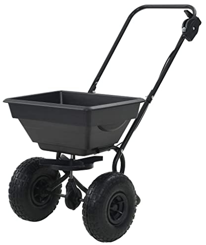 BaraSh Handstreuwagen Salzstreuer PVC und Stahl 92x46x70 cm 15 L Düngewagen Salzstreuwagen Düngerwagen Düngerstreuwagen Handstreuwagen