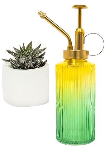 Useful Co. Yellow & Green Glass Plant Mister for inside, Mister for Plants, Plant Sprayer Mister, Decorative Plant Mister Spray Bottle with Adjustable Nozzle for indoor plants (230ml/ 7.8oz)