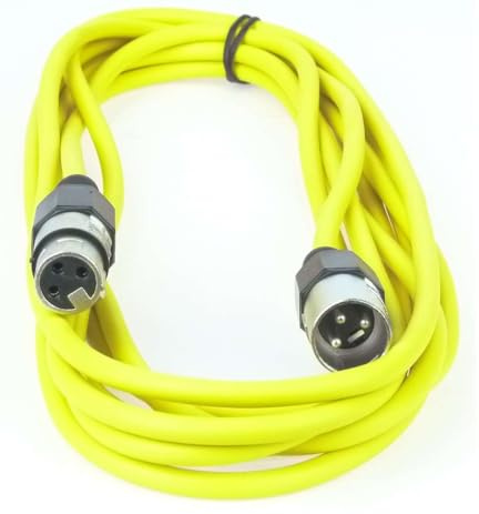 Paccs 1 Stück 5 m Mikrofonkabel Gelb XLR Stecker male auf XLR Buchse female - Symmetrisch Audio Kabel DMX OFC-Kupfer