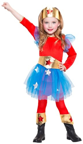 Boland - Kinderkostüm Superheld Mädchen, 3-4 Jahre | 6-teiliges Set, Kostüm für Kinder, Karneval und Mottoparty, Superheldin