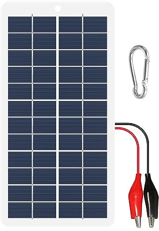 Jadeshay Solarpanel, 15W 12V Solar Powerbank Outdoor Polysilizium Solarmodul Batterieladegerät for Camping im Freien, Aussichtspunkte, Parks (mit Batterieclip)