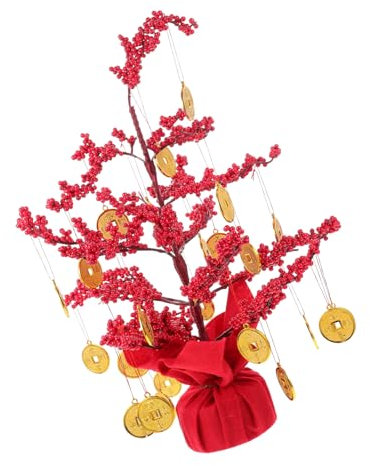 ULDIGI Adornos para Árbol del Dinero De Año Decoración Festiva De Árbol Fortuna Adornos De Escritorio para Celebración De Año Chino De Decoración De Mesa para Oficina Color Bonito