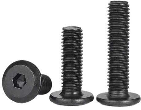 FandWay Flachkopfschrauben mit Innensechskant Edelstahl A2 V2A Schwarzes Dacromet-beschichtet M8x16/20/25/30/40mm Maschinenschrauben Vollgewinde,Gewindeschrauben mit Innensechskantschlussel.