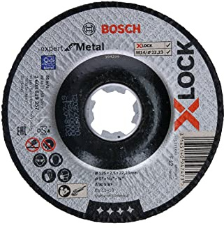 Bosch Professional 1x Gekröpfte Trennscheibe Expert (für Metall, X-LOCK, Ø125 mm, BohrungsØ: 22,23 mm, Dicke:2,5 mm) (Packung mit 10)
