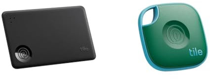 Tile by Life360 Slim (2024) - Wallet Finder, Bluetooth Tracker and Item Locator for Luggage Tags, Passports and Keys Finder Bundle, Black + Green