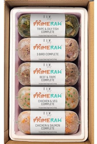 RAW DIRECT - PRIME RAW Frozen Raw Dog Food - Complete & Balanced 80/10/10 Meal for All Dog Breeds - High Protein, Additive-Free, Natural Nutrition - 13 Flavors, 454g (13, Mix Variety)