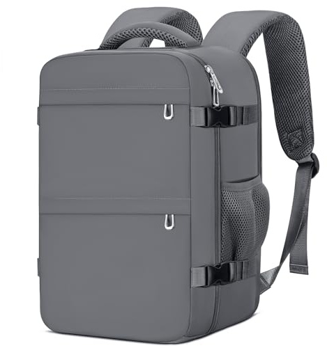 Cmezevi Reiserucksack 20L 40x20x25 cm, Flugzeug Handgepäck Kompatibel Ryanair/EasyJet, 14-Zoll Laptop Rucksack, Leichter Kabinenrucksack mit Trolley-Sleeve, für Business, Schule, Reisen - Dunkelgrau