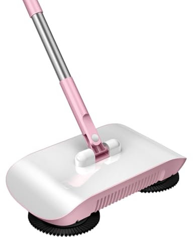 NKBSDKM Manual Sweeper, Push Type Non-Electric Floor Sweeper, 2-in-1 Carpet and Floor Manual Sweeper