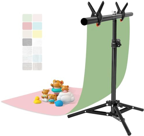 EMART 7PCS 14Patterns Product Photography Backdrop with Backdrop Stand | 22X34in Double-Sided Small Photo Background Paper with Stand, Tabletop Photoshoot for Food Jewelry Cosmetics Makeup Props