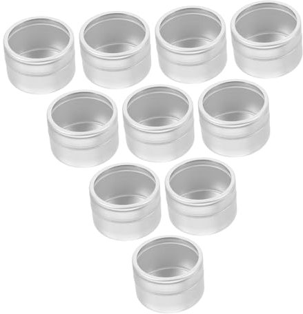 GARVALON 10piezas Cajas y Latas De Aluminio Con Tapa Latas De Té Vacías Pequeñas De Metal Rellenables Para Almacenamiento De Alimentos Redondas De Metal Para Café y Azúcar