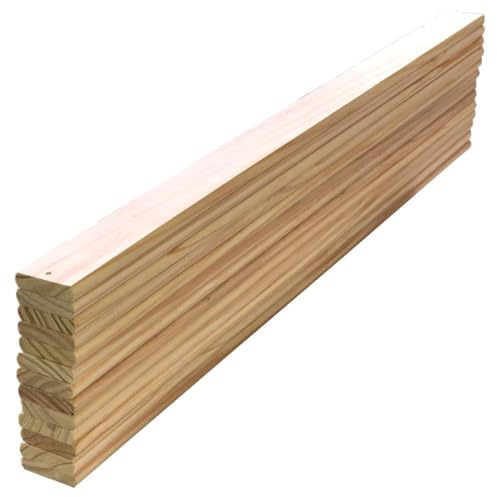 ZNX (Pack Of 10) Heavy Duty Wooden Bed Slats Replacement Mattress in 2 Ft 6 Inches Small Single 3 Ft Single/ 4 Ft / 4 Ft 6 Inches / 5 Ft / 6 Ft (4 Feet 6 Inches Double)