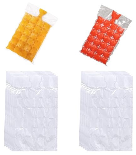 40 Pcs Ice Cube Bags,960 Ice Cubes,Self-Sealing Ice Bag for Freezing | Ice Cube Tray Suitable for Freezing, Cocktails, Whiskey, Cold Drinks, Kitchen Barbecue Parties and Travel