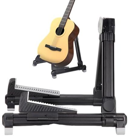 Eoixuqba Gitarrenständer mit Rahmen, verstellbare Form, zusammenklappbar, für Bass-Ukulele, stabiles Anti-Rutsch-Zubehör für Schule, Studio, Zuhause, Einzelnes Attribut, Refer to description, Unisex