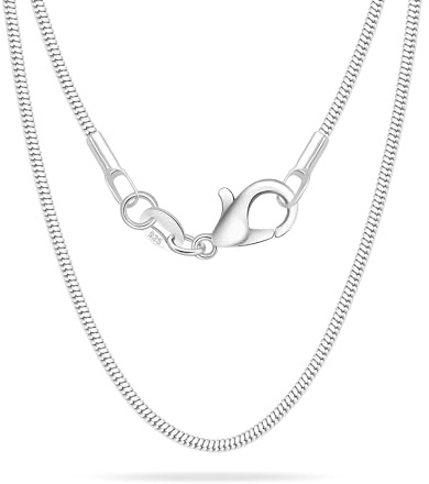 Tibond Women's S925 Silver 16' 18' 20' 22' 24' 26' 28' Inch Thick Necklace 1mm Snake Chain Necklace Suitable for Layering or Replacement (Snake Chain, 70cm（28 Inch）)