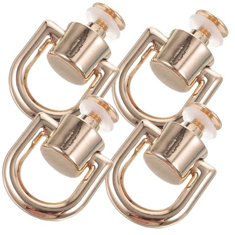 SOIMISS 4 Pezzi D-Ring in Metallo con Rivetti Vite per Pelletteria Anello Girevole Accessori per Borse Portafogli e Fai da Te Kit Rivetti per Cuoio e Tracolle