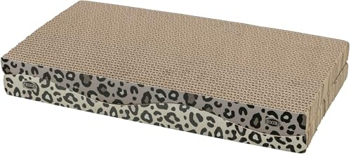 Trixie Kratzpappe Leo aus Pappe 44 × 6 × 25 cm, 2 St., Kratzspielzeug mit Katzenminze - 48033