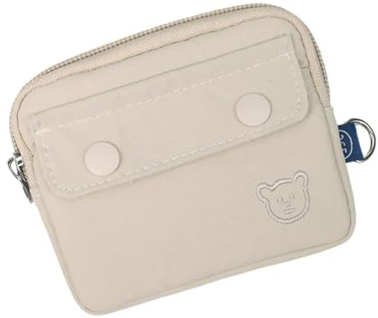Obotsnoi Robustes Polyester-Gehäuse, verschleißfestes Design, geräumige Kartenfächer, kompakter Münz-Organizer für Mobilität, Kartenhalter für Geschäft, beige, Mass Beauty