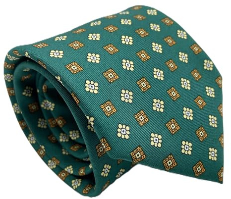 CARACCIOLO Cravatta uomo Sartoriale in seta - Squisita fattura ed elegante varietà (ENGLAND VERDE)