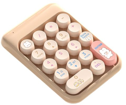 Teclado Numérico Inalámbrico Numpad De Dibujos Animados Con 18 Teclas | Teclado Numérico de 2,4 GHz Para Contabilidad Financiera, Trabajos De Oficina, Estudio, Ordenadores Portátiles Y PC Personal