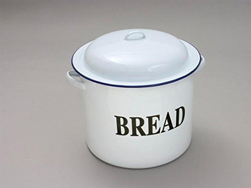 Enamel Bread BIN Round WHT 28CM