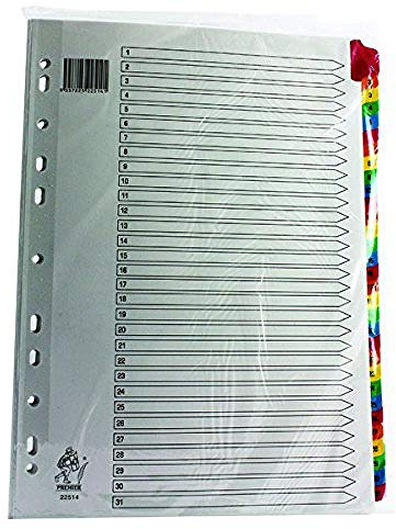 Rexel Mylar 1-31-register A4 förstärkt vit