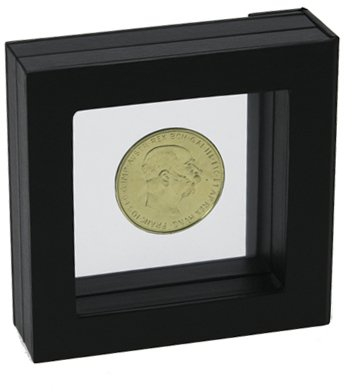 SAFE 4504 cornice 3D nera 10x10 cm | cornice trasparente fronte retro | porta monete da collezione | quadro per maglia da calcio