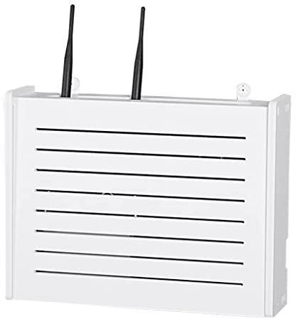 NOYHHAV Storage Boxes Lochfreier WLAN-Router Aufbewahrungsbox WiFi-Rack Wanddekoration dekorative Box Rack kreative weiße dekorative schwimmende Rack