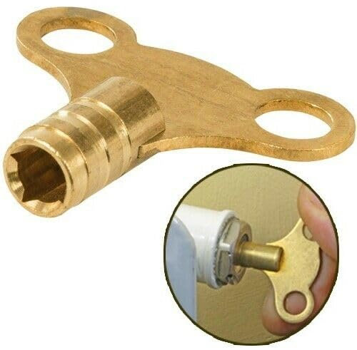 Radiator Plumbing Bleed Bleeding Key Keys Solid Brass/Alloy for VentingAir Valve (2, Easy Grip Brass (K01))