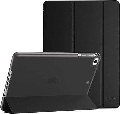 ProCase Dünn Hülle für iPad Mini 1 2 3 4 5, Weich Soft TPU Rückseite Abdeckung Schutzhülle, Slim Smart Cover Case -Schwarz | Schlanke, dreifach faltbare Standfolie, weiche TPU-Rückschale, intelligente Schutzhülle für iPad Mini 5, 4, 3, 2, 1