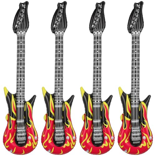 ibasenice Inflatable Guitars 12 Pack 35.43In PVC Musical Instrument Toys for Kids Party Favors Summer Birthday Classroom Rewards Fun Decorations